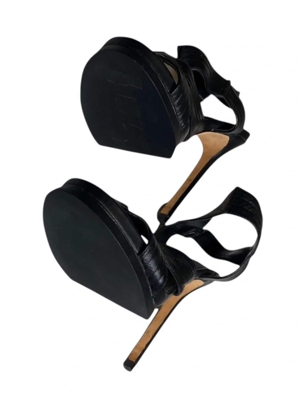new Camilla Skovgaard  Ankle Strap Stiletto Platform Sandal Heel  Black 38.5 8